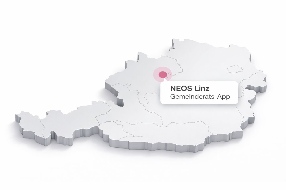 Screenshot der NEOS Linz Gemeinderats-App